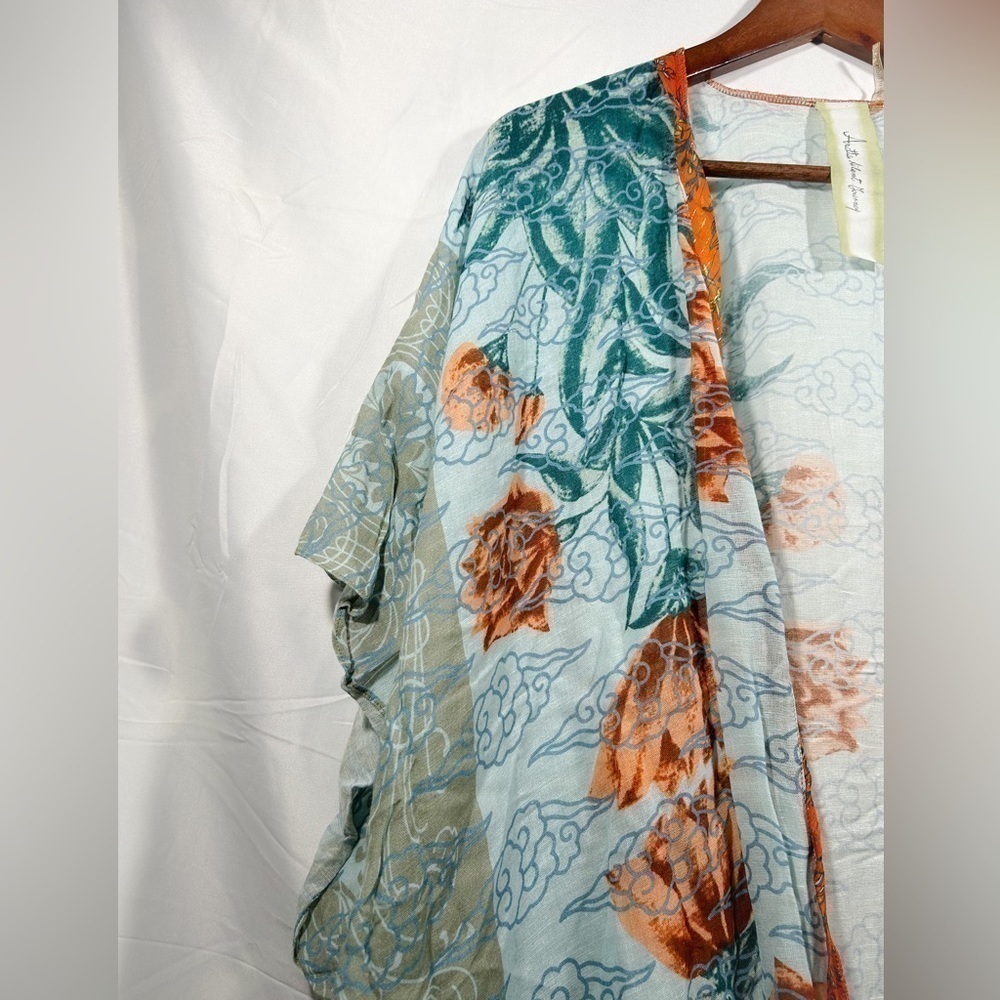 Aratta Silent Journey Kimono Floral Print Open Front Ruana Womens One Size - Picture 7 of 10